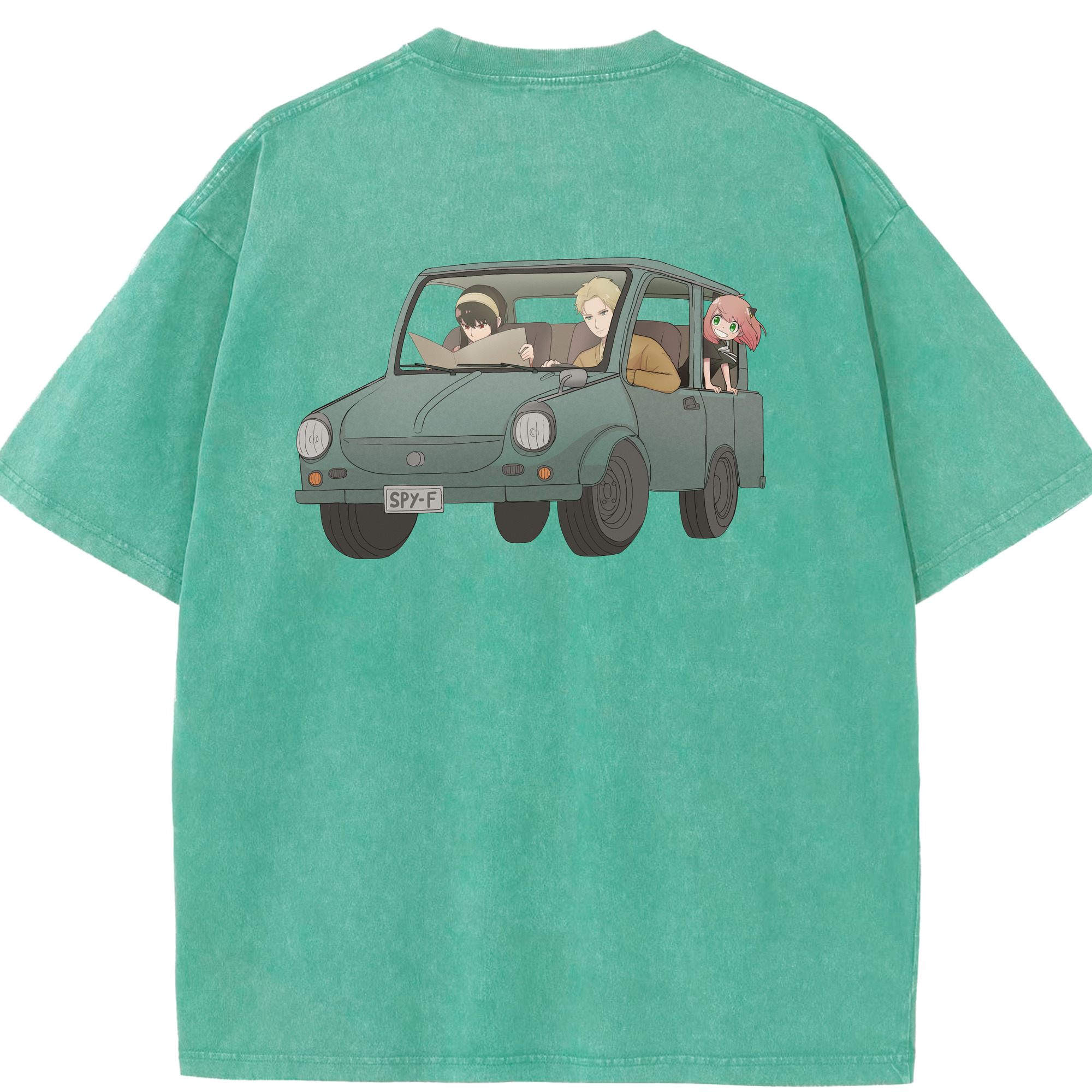 （画像用） SPY×FAMILY间谍家家酒 綿100% ヴィンテージ風 半袖Tシャツ（背面プリント）